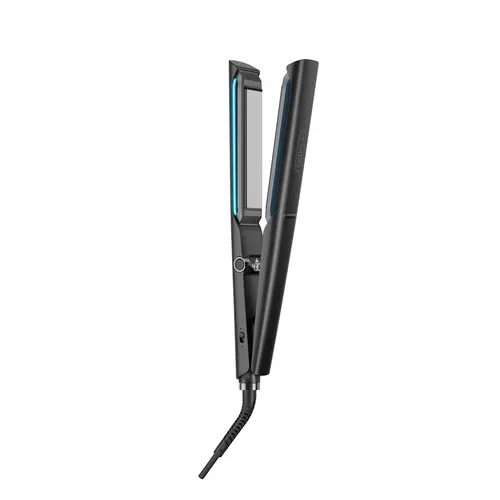 TYMO FLAIGHT HOLO-2.0 1” Ceramic Ionic Precision Flat Iron - Women's 2-in-1 Curler & Straightener, Hollow Design, 500M Negative Ions, Black Titanium, Dual Voltage, US Plug, All Hair Types Styling Tool