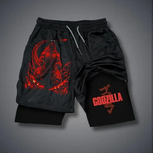 Urban Double-Layer Sports Shorts Graphic Shorts Black Shorts Camo Shorts Streetwear Shorts Men Outfits Men Short Shorts Vacation Outfits Shorts