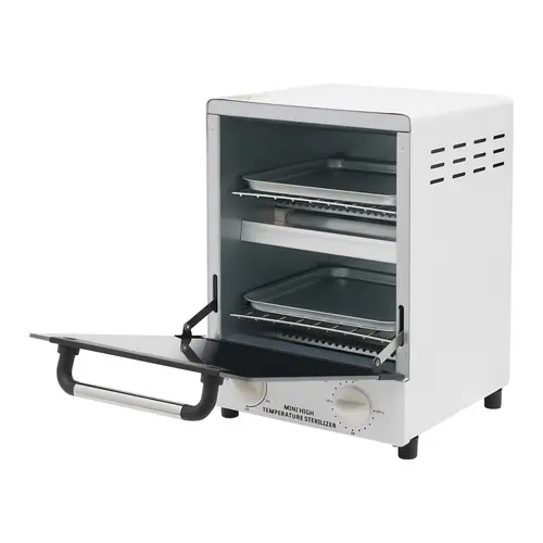 110V US Plug Corded Basic Infrared Dry Heat Sterilizer - 1000W, 12L High-Capacity, 250℃ High Temp, 30min Timer, Removable Trays, 25×22.5×31.5 cm White (Nylon,Tempered Glass,Galvanized Sheet) for Beauty Studios Nail/Metal Daily/Cast Iron Instruments