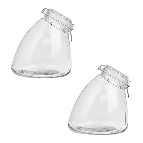 10 Strawberry Street Set of 2 Slope Glass Canisters, Large