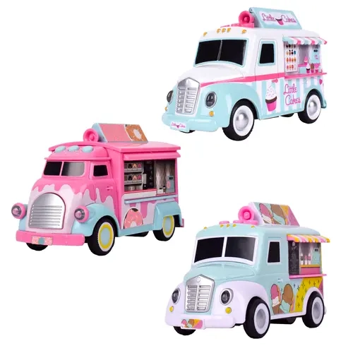 Maxx Action Food Truck Toy Cars 3-Pack – Friction Powered Vehicles with Lights & Sounds