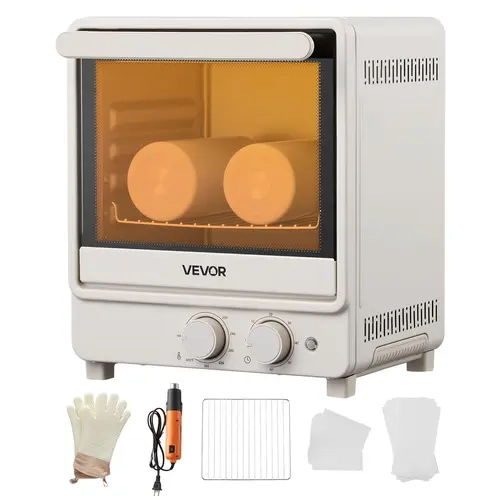 【Fallpicks】VEVOR Sublimation Oven, 13 Qt Countertop Oven with 360° All-Around Heating, Small Footprint, Wipes Clean Fast, Fits 20oz Tumblers, 1 Heat Air Gun, 50 Shrink Films, 1 Tape, 2 Heat Gloves, for Glass/Mug/Steel Blanks, Glass/Mug/Steel Use