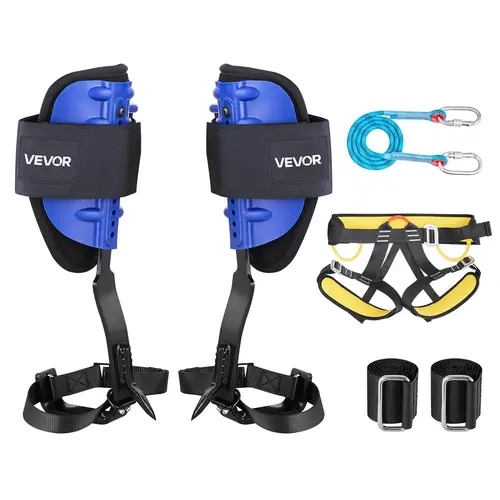 VEVOR Tree Climbing Spikes Set, Height-Adjustable Tree Climbing Gear with Straps & Harness, 350 lbs Load Capacity, Heavy Duty Steel Climb Spurs Arborist Equipment for Fruit Picking Hunting#SohoChic