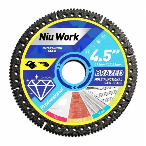 NiuWork 4.5" 1PCS/3PCS/6PCS Multi-Material Cutting Blades - Dry Cut Metal, Tile, Stone & Plastic - Angle Grinder Saw Blades for Cast Iron & Marble (115mm) Tool Accessories, blue and red