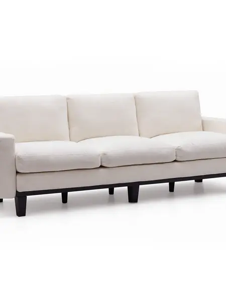 [Summergarden][Fathersdaygift] AMERLIFE Modern 3 Seater Sofa with Deep Seat, Fabric Couch for Living Room, Full Metal Support, Pet-Friendly Comfy Sofa, Standard Couch for Bedroom & Apartment