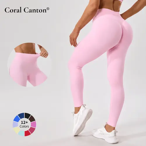 Coral Canton Seamless Halter Top & Leggings Sets SohoChic