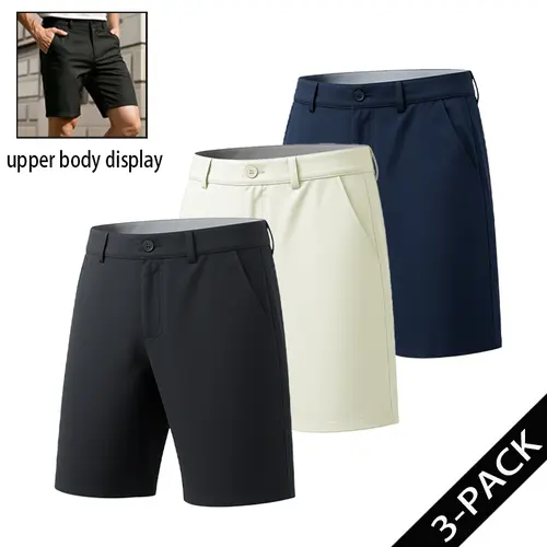 Men’s Casual Twill Cotton Skorts - Slim Straight Buttoned Business Shorts, Breathable Lightweight Stretchy Knee-Length Bottoms with Pockets for Carry, Sporty Chic Fashion, Stretch for Bends (Father’s Day Gift)