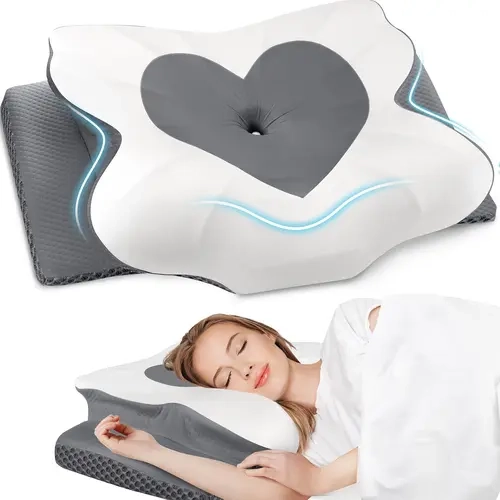 Best Gift Neck Pillow for Cozy Sleep, Odorless Ergonomic Contour Memory Foam Neck Support Pillows for Sleeping, Shoulder Pillow for Side Sleepers, Back Stomach Sleepers, CertiPUR-US Certified