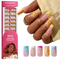 BTArtboxnails x LongHairPrettyNails press on nails Square Almond Oval and Stiletto press on nails with 5 desgins,32 pcs Each