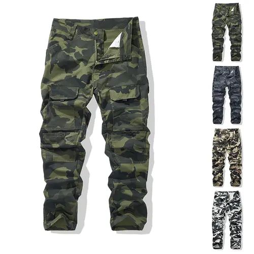 Men’s Loose Relaxed Fit Camouflage Army-Themed Cargo Tactical Pants - Single Pack, Durable Fabric, Athletic, Multiple Cargo Pockets, All Seasons Comfort, All-Purpose Men's Pants, Work & Outdoor Use
