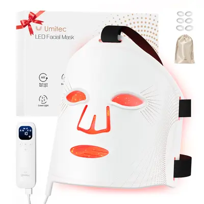 Umitec ZoneCraft Series 3 LED Light Therapy Mask, 4 Skin Modes with 830nm NIR, 4000mAh Rechargeable, Comfort Silicone LED Mask with Timing Function Remote & Portable, Anti-Aging, Skin Firming & Radiant Glow at Home, Perfect Gift