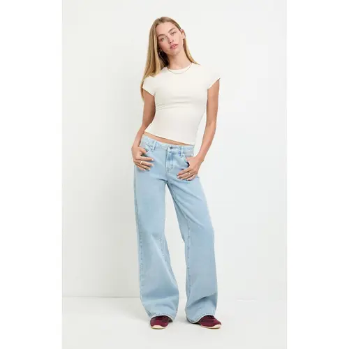 Pacsun Women's Casey Low Rise Baggy Jeans Light Indigo Washed