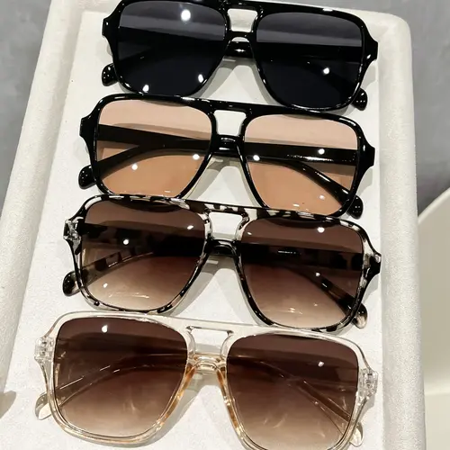 4 Pairs Retro Elegant Women's Plastic Sunglasses, Ideal for Beach, Vacation, Outdoor Activities & Daily Use, UV400 Protection