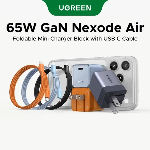 UGREEN 65W USB-C Ultra Mini GaN Charger Bundle with 100W USB-C Cable (3.3ft) - 45W GaN Wall Unit, Qi2 Certified 15W Fast Charging Slim 10000mAh MagSafe Magnetic Power Bank, iPhone Charger for Mobile Phones & Electronics (TikTok Shop Fall Deals)