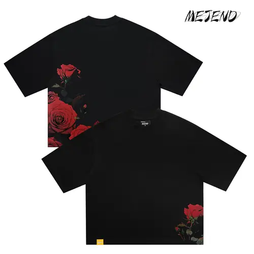 MeJend Men's 12oz Heavyweight Cropped 100% Cotton Crewneck Tee - Boxy Short Length, Graphic, Thick Fabric Streetwear Menswear Top, Casual Style T-Shirt, Pure Cotton T-Shirt, Men's Clothing, Casual Style Tee