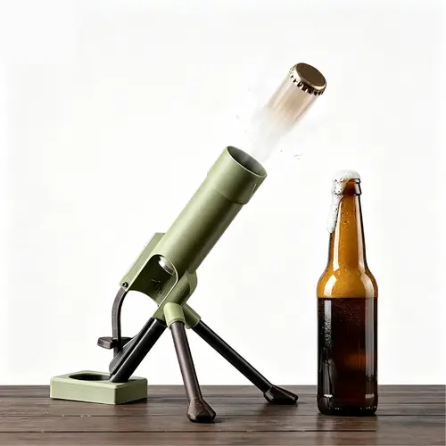 JOYTUTUS Metal Mortar-Shape Beer Bottle Opener - Push-Down Hands-Free 51mm Opener for 330-355ml Bottles, Heavy-Duty Kitchen BBQ Utensil, Groomsmen Gifts for Beer Lovers, Bachelor Party Favors