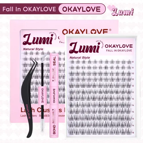 OKAYLOVE  Lumi  Lash Clusters Kit | Natural Babe Lash Look  Lash Extension Kit for DIY Eyelash at Home for Natural Makeup Girl Gifts #backtoschool #sohochic