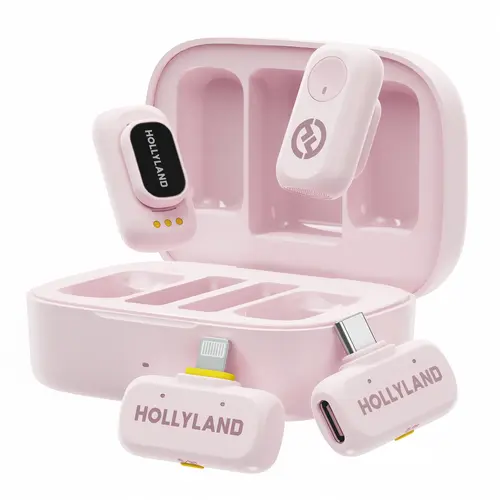 Hollyland LARK A2 Wireless Microphone with AI Auto-Limit, Built-In Batteries, Battery-Powered, Audios Compatibility, Portable for Wedding, Business Use, Comes with Storage Box