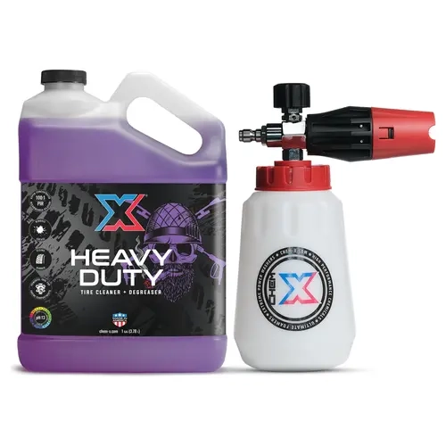 Chem-X Heavy Duty Chrome Cannon Car Washing Kit, Automotive Exterior Cleaning Accessory with Liquid Degreaser, 100:1 Maximum Dilution Dilutable Wheel Cleaner for Tough Grime Lift
