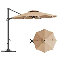 [SummerVibes] Garvee 10ft Cantilever Patio Umbrella – 360° Rotating Offset Sun Shade with Adjustable Tilt, Waterproof Windproof 600D Oxford Canopy, Heavy-Duty Rustproof Aluminum Frame, Cross Base – Ideal for Garden, Patio, Poolside