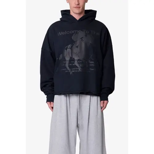 mnml Moth Eaten Hoodie - Black