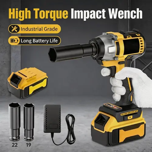 [DealsForYouDays] Powerful High Torque Cordless Impact Wrench & Drill Kit with one 4.0Ah Battery Charger, Complete Drill Bit & Sleeve Accessories, Electric Impact Wrench Set for Car and Heavy DIY Gift for Father's Day, Power Tools summerwins