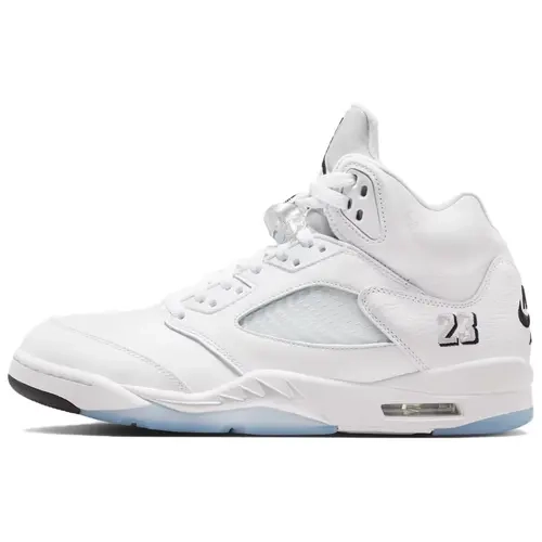 NIKE Air Jordan 5 Retro 'White Metallic' 2026 Unisex High Top Athletic Casual Sneakers - Solid Classic Leather, Limited Ed., Comfortable, Durable, Metallic Accents, Runs Small, All Seasons, Standard US (M 10)