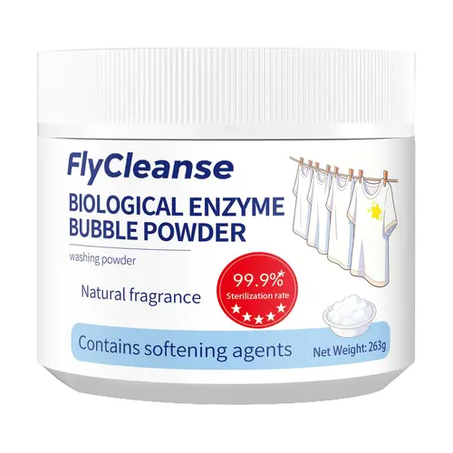FlyCleanse Bio-Enzyme Foam, Soak-and-Wash Formula for Stain and Yellowing Removal, Non-Toxic with Built-in Fabric Softener