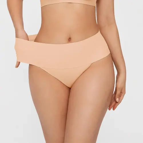Popilush Seamless High‑Waist Tummy Control Compression Elastic Butt Lifting Panties Soft Stretch Breathable Slim Fit Underwear for Women