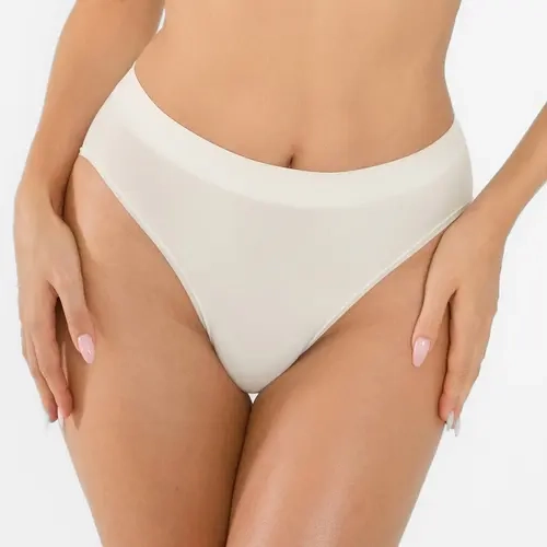 Popilush Seamless Ribbed‑Waist Brief Soft Elastic Skin‑Friendly Breathable Daily Comfort Underwear
