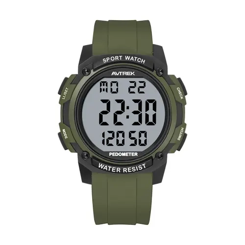 AVTREK Simple Digital Casual Sport Watch for Men - Fitness Wearable, 50M Water Resistance, No App Needed, Wrist-Only Tracking, Pedometer (Step Count, Steps & Miles View), Calorie Tracker, Portable Outdoor Wristwatch