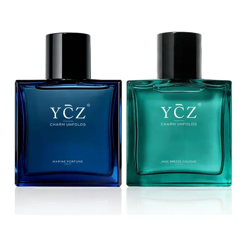 [YCZ] Fresh Fragrance Duo Scent Perfume Set - 2×50mL/1.7fl oz (100mL Total), Citrus & Marine & Jade Breeze, Men's Cologne, Unisex, Long-Lasting, Vegan, Cruelty-Free, Clean Scents