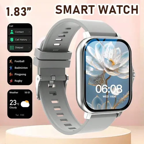 Smart Watch for Men Women, 2.01" Touch Screen Bluetooth Watch with Call and Message Notifications, Step Counting Reference, Daily Activity Tracking, Alarm, Timer, Music Control, Camera Remote, Comfortable Strap, Compatible with iPhone Android