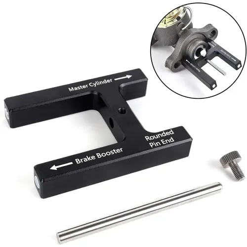 Upgrade Version Car Brake Adjustment Tool for Mechanics - N48 Magnetism Magnetic Inner Core CNC Aluminum Alloy, Adjustable Pins, 304 Steel Rod, Anodized Finish, Length Gauge for Booster & Master Cylinder Pushrods to Modify Pedal Braking Distance