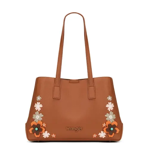 Wrangler Women’s Floral Applique Tote Bag Large Capacity Shoulder Handbag