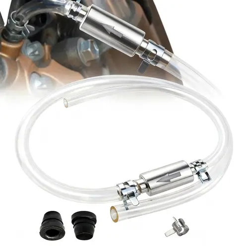 Aluminum Alloy Car Brake Bleeder Hose Kit (1 Set) with 1-Way Check Valve, Heat-Safe Rubber, Leak-Free Joints, Backflow Prevention, Durable Replacement Hoses, Easy Setup Auto Accessories, Fits Cars & Bikes