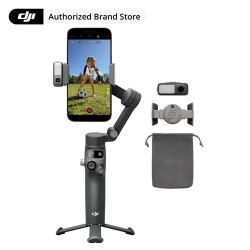 DJI Osmo Mobile 8 Combo 3-Axis Handheld Gimbal Stabilizer for Smartphones - Content Creator Kit, AI Tracking Vlogging Equipment, Rotatable Selfie Stabilizer, Built-In Tripod, Wireless Function, Lithium Battery Cells, Camera Photography Accessories