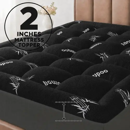 Cosybay Mattress Topper Twin/Full/Queen/King/California King Size, Bamboo Mattress Pad for Travel & bedroom, Breathable Bed Topper for Back Pain Relief, Hypoallergenic & soft Camper Bed Pad, Furniture Mattresses Cushions, Halloween& Homecoming essentials,