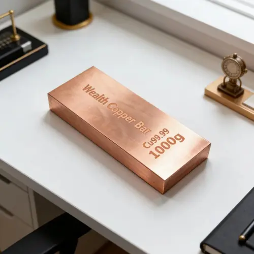 2026 Investment Copper Bar, 999 Pure T2 C1100 Copper Ingot, 1000g Solid Copper Block, Collectible Copper Bar for Wealth Preservation