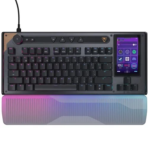 Turtle Beach Command Series KB7 Wired Gaming Keyboard - 4.3" Touchscreen, Hall Switches, Customizable Per-Key ARGB Lighting, Macro Control, Profile/Stats/App Control, Windows PC Gaming Accessories, PC Accessories