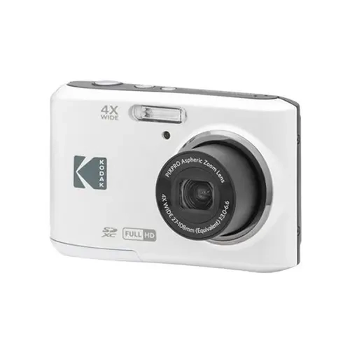 Kodak PIXPRO FZ45 Digital Camera (White) with 32GB SD Card and 4 AA Batteries
