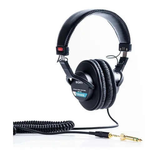 Sony MDR-7506 Folding Professional Closed-Ear Headphones, Stereo Sound, 3.5mm Gold Connector, Durable Build for Recording Use