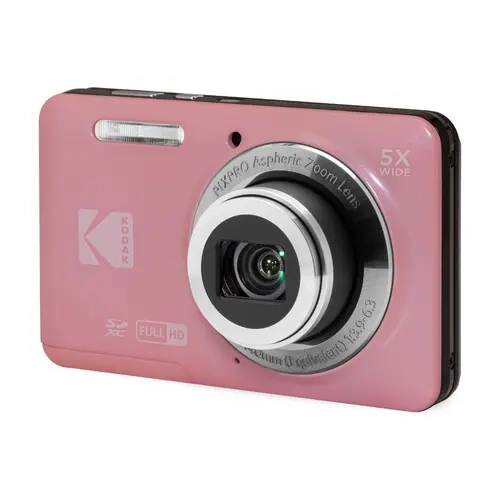 Kodak PixPro Friendly Zoom FZ55 Rechargeable Compact Digital Camera - 16MP CMOS Sensor, 5x Optical Zoom, Interchangeable Lens, 28mm Wide-Angle, 1080p Full HD, 2.7-inch LCD, Face Detect, Smile Detection, for Events