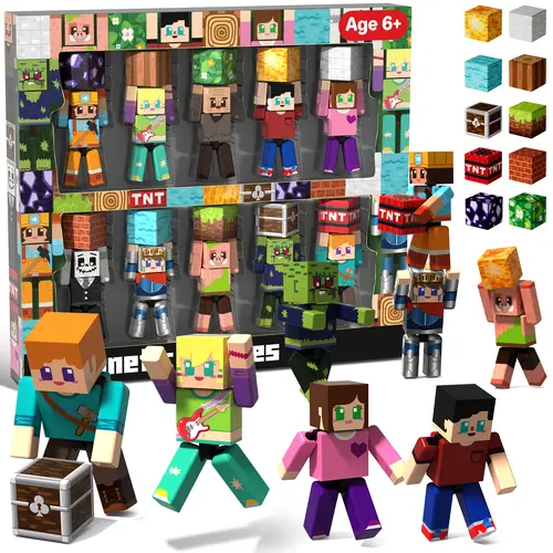 Magnetic Blocks- 10PCS with Action Figures 2026 STEM Magnetic Building Blocks for Kids 6+ Christmas, Creative Educational Play Set for Boys & Girls,summerwins summerwins