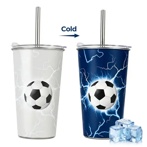 SUSTEAS Smart Water Bottle - 710ml BPA-Free Tritan Antibacterial Cup Tumbler, Temp-Change Magic Auto Cold Sensing (White to Blue Display), 3-in-1 Leak-Proof Wide Mouth Dual Drinking Modes with Straw, Portable 500-1000ml Daily Use Kitchen Gadget