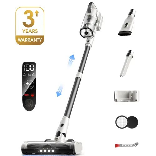 Klarpul Cordless Stick Vacuum Cleaner - 55Kpa 650W Battery-Powered Compact Handheld Vacuum, 5-Stage HEPA Filter, 70 Mins Runtime, 2.5H Type-C Charge, Self-Standing Stand, LED Light, Touch Screen, 6lbs Lightweight for Home & Pet Hair All-Floor Clean