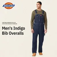 Dickies Indigo Bib Overalls, Men's Overalls Workwear,100% Cotton,Multiple Pockets,With Hammer Loop for Tools