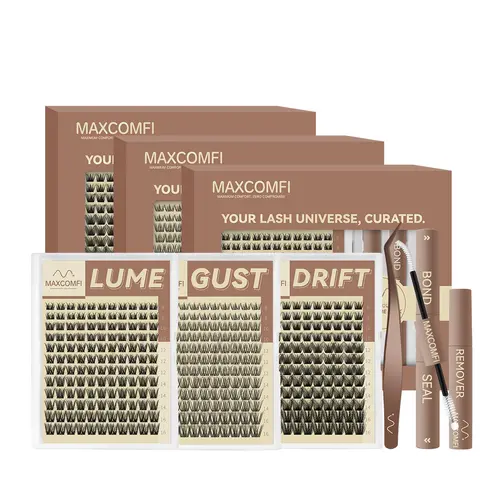 Maxcomfi DD Curl Cluster 2.0 Multi-Pack | Natural Layered Lash Clusters | 3 Styles in one link Natural / Medium / Volume Lashes Clusters Waterproof Cryproof  Longlasting Party Mother Gifts SummerVibes