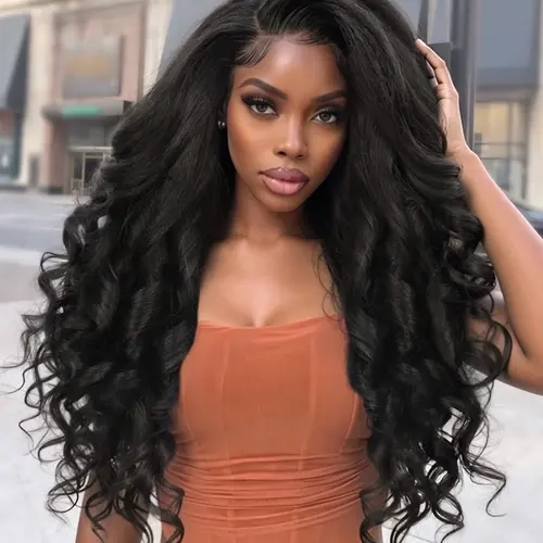 Yaki Wavy Flip Curls V Part Wig, 26'' Fluffy Half Wig, Natural Glueless, Heat Safe Synthetic, Daily and Party Use, Synthetic Hair Wig
