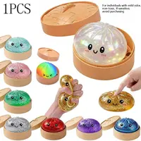 Glitter Dumpling Squishy with Box, Squishy Fidget, Dumplings Sensory Squeeze Toy for Stress Relief, Glitter Dumplings Toy Mystery, Squeeze Decompression Dough, Sparkly Squishies